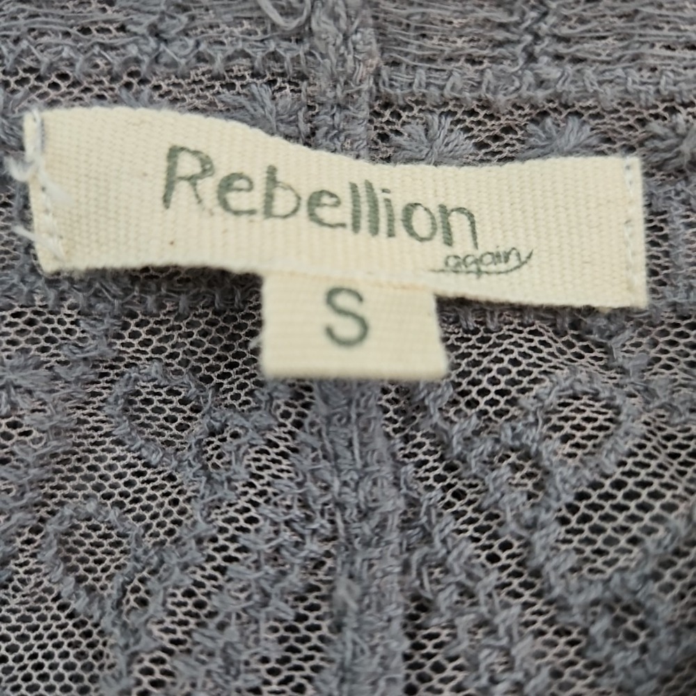 Rebellion Again Sheer Boho Kimono Lace Open Front Cardigan Duster Sz Small - Picture 5 of 9